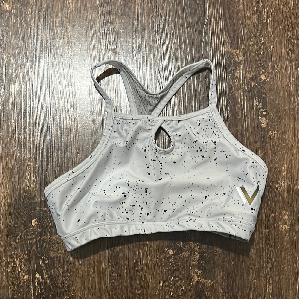 Gray Racerback Sports Bra for Intense Workouts